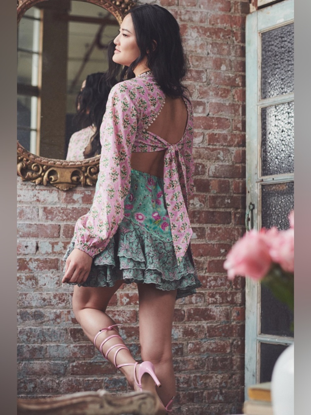 HEMANT AND NANDITA Hera Mini Dress Open Back Orchid Pink Size XL - Picture 3 of 6